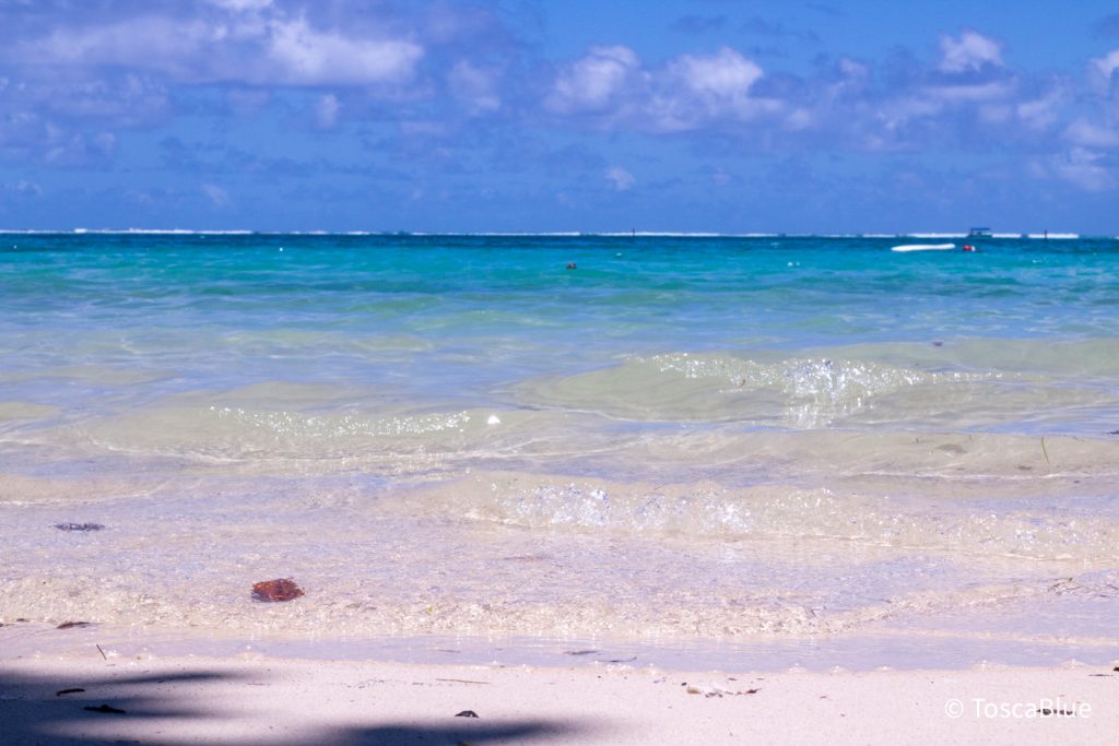 Indian ocean with a white beach in south-east Mauritius